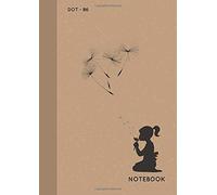 Dot Notebook B6: Brown, Little Girl and Dandelion Design, Softcover, Dotted Grid, Numbered Page, Small, Journal