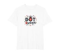 DOT Queen: Polka DOT Royalty per Le Donne alla Moda Maglietta, Uomo Taglie Grandi, Bianco, 5X Tall