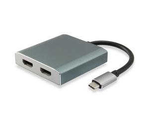 Dotato di adattatore USB-C a 2x HDMI femmina 4K 30Hz grigio