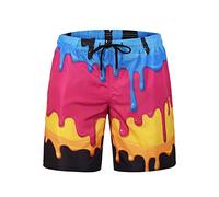 DOTBUY Costume da Bagno Uomo Pantaloncini da Spiaggia, Estivi da Stampa 3D Shorts da Mare Asciugatura Rapida Calzoncini Bermuda Running Shorts (L,Vernice)