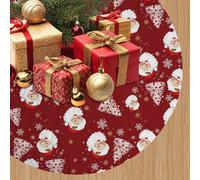 DOTBUY Gonna per Albero di Natale 60/90/120/150/170 cm, Rotondo Copri Base Albero Artificiale in Poliestere Rustica Tappeto per Decorazioni Natalizia Fiestas Casa Interni (Fiocco Di Neve,60cm)