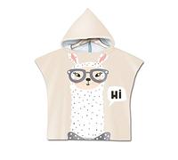DOTBUY Poncho Telo Mare con Cappuccio per Bambini, Asciugamano da Bagno Poncho Stile in Microfibra Stampa Alpaca Cartone Animato, Estate, Nuoto, Spiaggia, Accappatoio (Beige,60x80cm)