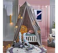 DOTBUY-SHOP Baldacchino per Letto Bambini, Cupola Rotonda Zanzariera Tinta unita Principessa Tenda di Gioco Netto Buon per la Stanza da Letto della Bambino che Gioca (Grigio)