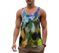DOTBUY-SHOP Canotta Palestra Uomo, 3D Graffiti Uomo Estiva Traspirante, Mimetizzazione Canotta Running Senza Maniche, Canottiera Sportiva Smanicato Estiva Casual (Graffiti 4,M)