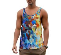 DOTBUY-SHOP Canotta Palestra Uomo, 3D Graffiti Uomo Estiva Traspirante, Mimetizzazione Canotta Running Senza Maniche, Canottiera Sportiva Smanicato Estiva Casual (Graffiti 5,M)