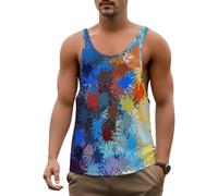 DOTBUY-SHOP Canotta Palestra Uomo, 3D Graffiti Uomo Estiva Traspirante, Mimetizzazione Canotta Running Senza Maniche, Canottiera Sportiva Smanicato Estiva Casual (Graffiti 1,4XL)