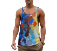 DOTBUY-SHOP Canotta Palestra Uomo, 3D Graffiti Uomo Estiva Traspirante, Mimetizzazione Canotta Running Senza Maniche, Canottiera Sportiva Smanicato Estiva Casual (Graffiti 8,M)