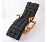 DOTBUY-SHOP Cuscino per Sedia a Sdraio, Materassino per Lettino Prendisole con Parte Superiore Antiscivolo, Cuscino da Esterno con Cinghie di Fissaggio, Cuscini Lettino Prendisole (Nero,190x55cm)