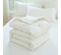 DOTBUY-SHOP Trapuntino Copriletto Estivo Primaverile, Cotone Trapunta Leggera, Modello Arcobaleno Copriletto Trapuntato per Letto Singolo, Letto Matrimoniale (Bianco Giglio,150x200cm)