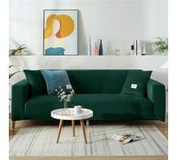 DOTBUY-SHOP Velluto Fodere Copripoltrona 1 Posto / 2 3 4 Posti Copridivano Elasticizzato, Fodere Copridivani Tinta Unita, Fodere Copridivani Universale (2 posti,Verde Scuro)