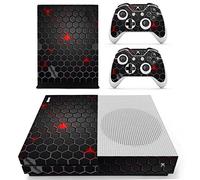 DOTBUY Vinile Modello Skin Sticker Decalcomanie della Pelle per Xbox One S Console & Wireless Controller (Dark Honeycomb)