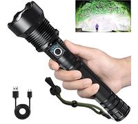 DOTCOM Lylting - Torcia ricaricabile da 250000 lumen, super luminosa, con cavo USB, 5 modalità, impermeabile, potente torcia per campeggio ed escursionismo