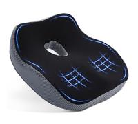 Doteonyou Cuscino per sedia da ufficio - Cuscino ergonomico in memory foam per ridurre la pressione seduta, ampio supporto per scrivania, sedia da ufficio, auto e sedia a rotelle