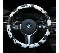 Dotesy Girly - Coprivolante per auto con motivo floreale, antiscivolo, per donne, donne, universale, 38,1 cm, fiori bianchi