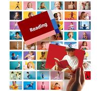 Dotimo 52 Action Verbs Flash Card per bambini, costruttore di vocabolario e materiale didattico ESL, con schede illustrate, strumenti di comunicazione non verbale per logopedia, autismo e