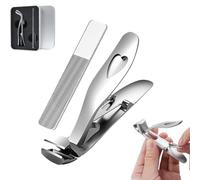 Dotmalls Nagelmeister Pro, Cumuul ClipMaster Pro, Dotmalls Nail Clippers, Ergonomic Angled Head Senior Toenail Clipper, Ultra Wide Diagonal Jaw Nail Cutter for Men Women Seniors (Silver)