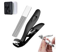 Dotmalls Nagelmeister Pro, Cumuul ClipMaster Pro, Dotmalls Nail Clippers, Ergonomic Angled Head Senior Toenail Clipper, Ultra Wide Diagonal Jaw Nail Cutter for Men Women Seniors (Black)