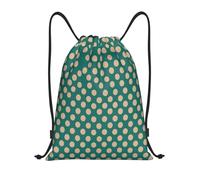 Dots Teal Borsa con Coulisse Stringa Borsa Palestra Regolabile Zaini per Escursionismo Yoga Nuoto 36X42Cm
