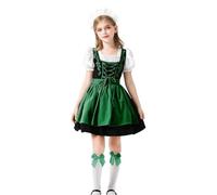 Dottduya Abito Tedesco abiti da bavaresi tedeschi a maniche corte | Dirndl Cosplay Halloween Bambini, 4 Pezzi Per Bambine e Ragazze Cosplayer Mascherata Pasqua Teatro Festa di Compleanno