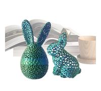 Dottduya Figurina di uova di coniglietto, uova di coniglio di Pasqua | Uova di Pasqua decorative da tavolo - Figurine da collezione Giocattoli stampati in, Uova di coniglio vuote Decorazioni