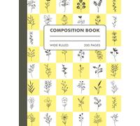 DOTTED GRID LINE 200 PAGE NOTEBOOK - COMPOSITION NOTEBOOK: DOTTED GRID LINE 200 PAGE NOTEBOOK, TECHNICAL DRAWING, PERSPECTIVE ART, 3D, YELLOW FLORAL COVER