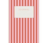 Dotted Journal: Modern Stripes Minimalist Cover, Bold Red and Pink, Dot Grid, A5 format, 120 pages