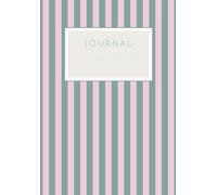 Dotted Journal: Modern Stripes Minimalist Cover, Pink and Sage Green, Dot Grid, A5 format, 120 pages
