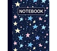 dotted line inlay Notebook for writing, for work, 7x9, notes in school, university, college, office, home. For student.: star pattern