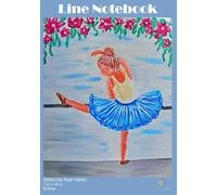 Dotted Line Paper Notebook "Ballerina" with pink color dots, Medium size 7 x 10 in, 120 Pages. Designed for Handwriting, brainstorming, list-making ... for kids, students, teachers, creatives