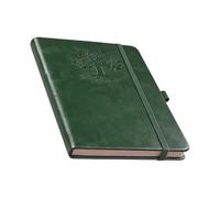 Dotted Notebook - Leather Hardcover Retro Dot Grid Diary, Leather Journal | for Planning Writing Note-Taking Tracking School Work Office Business Trip