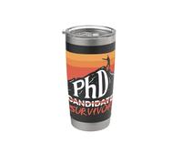 Dottorato Candidato Sopravvissuto Divertente Vintage PHD Laurea Bicchiere termico in acciaio inox doppia parete