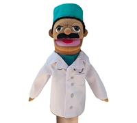 Dottore Marionetta - Marionetta morbida per bambini | Cuoco, pompiere, contadino, operaio, detective, dottore in peluche, giocattoli interattivi per la prima educazione genitore-figlio, ideali per bom