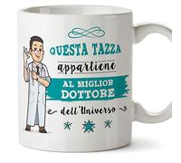 dottore Tazze originali di caffè e colazione da regalare lavoratori e professionisti - Questa tazza appartiene al meglio dottore dell'universo - Ceramica 350 ml