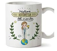 Dottoressa Tazze Originali di caffè e Colazione da Regalare Lavoratori e Professionisti - Migliore Dottoressa del Mondo - Ceramica 350 ml