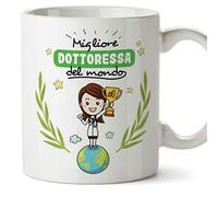 Dottoressa Tazze Originali di caffè e Colazione da Regalare Lavoratori e Professionisti - Migliore Dottoressa del Mondo - Ceramica 350 ml