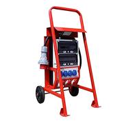 Dottorvolt, distributore di corrente da costruzione, con supporto e contatore di corrente eXT S/FI Set 32 A, 2 x 16 A, 4 x 230 V, prese Mennekes Siemens