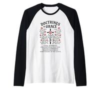 Dottrine della Grazia della teologia riformata Tulip Cross Design Maglia con Maniche Raglan