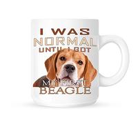DottsMusic I Was Normal Until i Got My First Beagle - Tazza da tè/caffè/Cup - Great Gift Idea