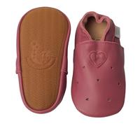 Dotty Fish Scarpine in Pelle per Neonati e Bambini con Suola in Gomma. Scarpine Leggere, Flessibili e Antiscivolo per i Primi Passi, Marchio Britannico. Bambini e Bambine - Cuori di Rosa 4-5 Anni