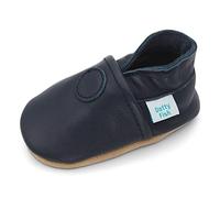Dotty Fish Scarpine in Pelle Prima Infanzia. Scarpe Bimbi per Primi Passi con Suola Scamosciata. Classico Blu Navy. 4-5 Anni (28 EU)