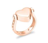 DOTUIARG Anelli di cremazione per cenere - Urna in forma di cuore d'amore Anello commemorativo con anello per il dito Collana gioielli in acciaio inossidabile da ricordare regalo per donne