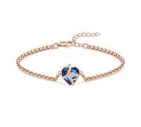 DOTUIARG Braccialetto a forma di cuore per cenere per donne Cremazione in cristallo Braccialetto regolabile per i gioielli commemorativi per persone amate