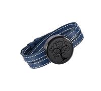 DOTUIARG Braccialetto con tracolla nera in acciaio inox blu aromaterapia aromaterapia profumo ricordo + 12 cuscinette