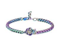 DOTUIARG Braccialetto con urna per cenere Gioielli cremazione di fiore di rosa per donne uomini Braccialetto commemorativo regolabile in acciaio inox