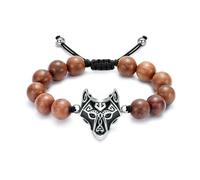 DOTUIARG Braccialetto per cremazione per cenere Urna commemorativa gioielli corda intrecciata regolabile perline di legno per uomini donne