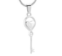 DOTUIARG Chiave e Cuore Ciondolo cremazione Collana cremazione Gioielli cremazione urna Cenere ricordo Funerale Donne Ragazze Bambini Coppia Regalo