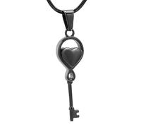 DOTUIARG Chiavi e cuore, pendente, collana per cremazione, gioielli per cremazione, cenere per la cenere, ricordo per le donne, dono funebre