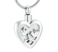 DOTUIARG Ciondolo cremazione a forma di cuore per le ceneri, urna per perdita di animali domestici, collana commemorativa per donne umane