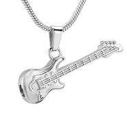 DOTUIARG Ciondolo elettronico per chitarra, gioielli per cremazione, collana in acciaio inossidabile per le ceneri umane da conservare