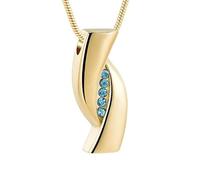 DOTUIARG Ciondolo in acciaio inox in oro con intarsio in cremazione memoriale per le ceneri di ricordo amati gioielli con urna